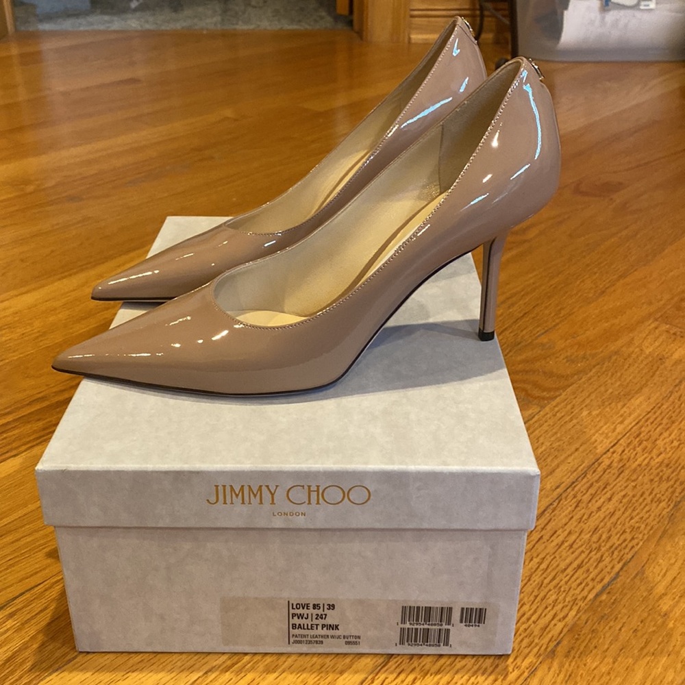 Jimmy Choo Love 85 Patent Ballet Pink Pumps